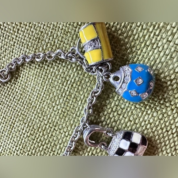 PD Premier Designs Jewelry 5 Charm Bracelet 6.75 Multi Purse Handbag Theme 4139 - Picture 3 of 10